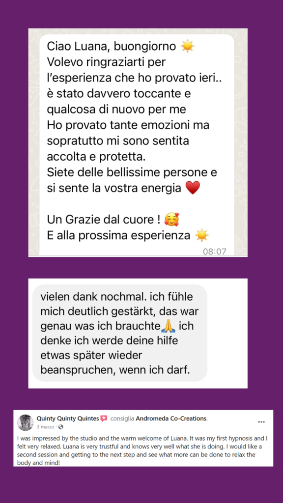 Testimonials, feedback, Andromeda ascension, kundalini activation, tantra, spiritual awakening, attivazione, risveglio spirituale, hypnosis, ipnosi regressiva, kundalini, testimonianze